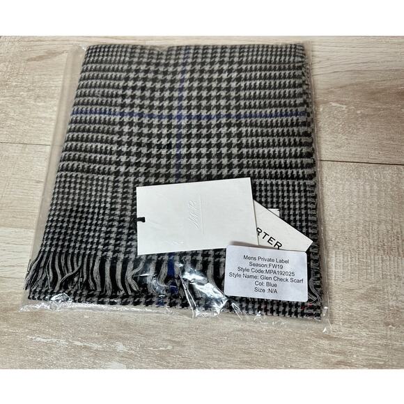 Mr Porter Wool and Cashmere Glen Check Scarf One Size - Picture 5 of 14